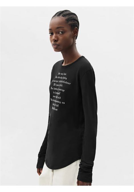 t-shirt do wrinkled cropped ls donna nera ANN DEMEULEMEESTER | B0013925 FA206099